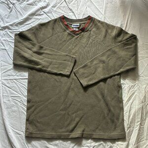 Light Green Vintage V-Neck Pullover Sweater